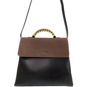 Loewe Velazquez 2way Leather twist Handle Handbag Brown